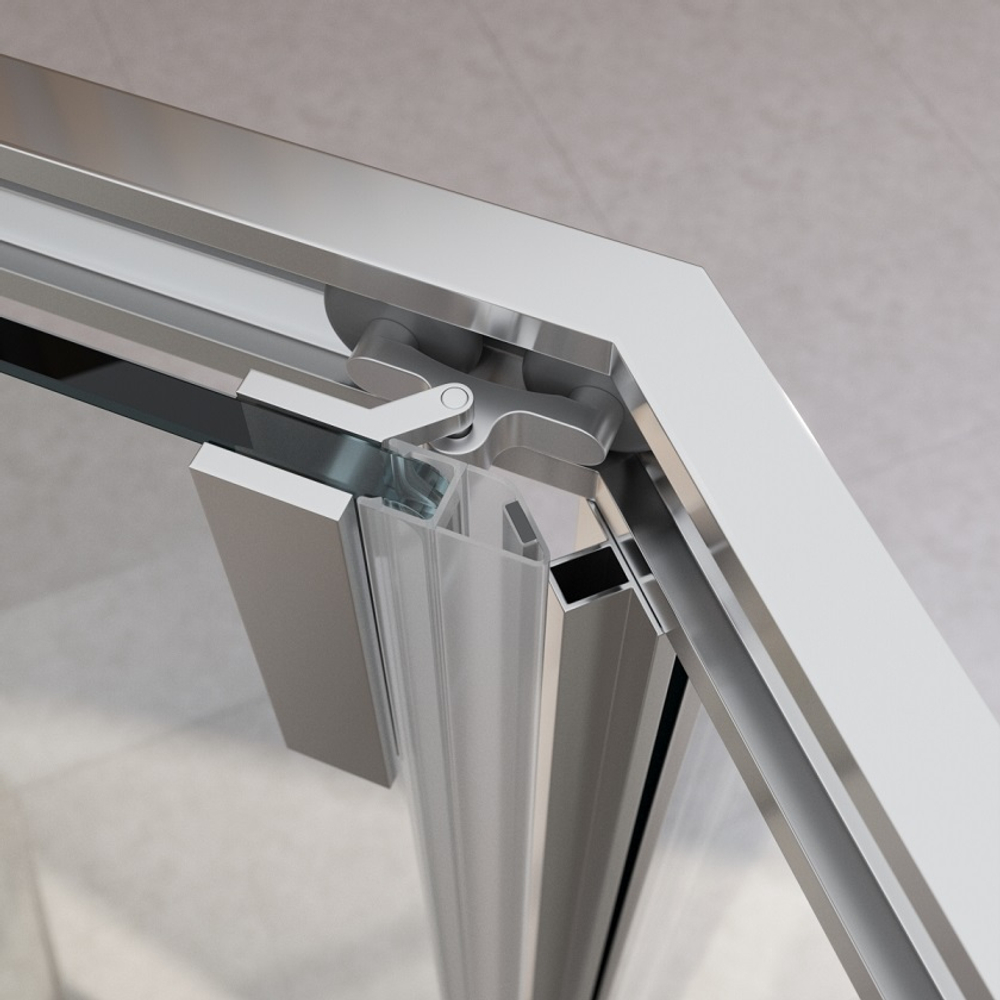 Душевой уголок Cezares RELAX-304-P-1-100-C-CR, 100х100х200, профиль хром, стекло прозрачное