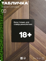 Табличка Вход только для совершеннолетних, на дверь и стену, информационная, серия CONCEPT, 18х18 см, пластиковая, Айдентика Технолоджи