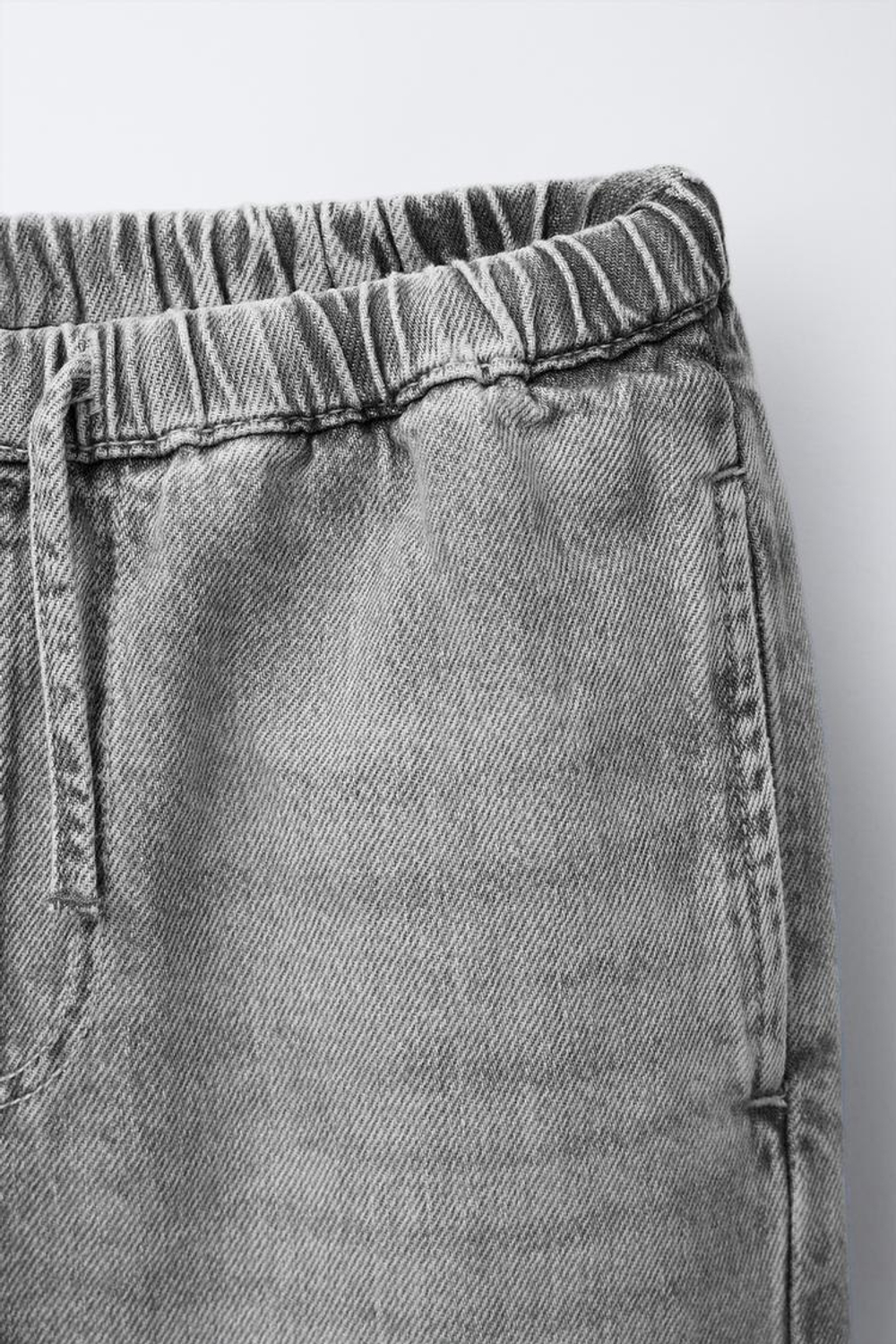 ZARA ДЖИНСЫ С ШИРОКИМИ ШТАНИНАМИ И ШНУРКАМИ, СЕРЫЙ