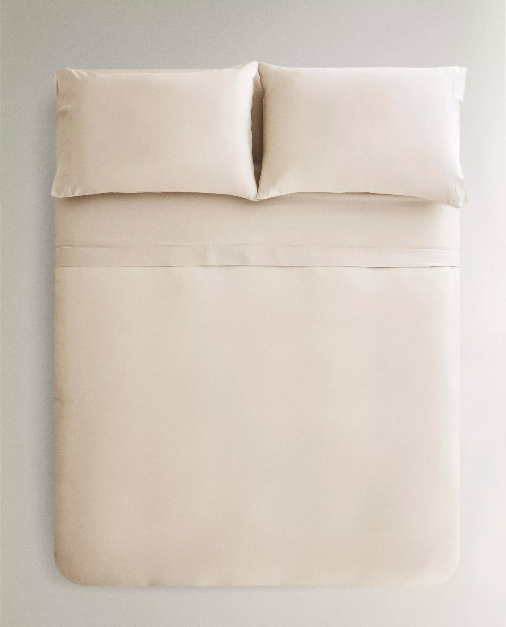 ZARA HOME (300 НИТЕЙ) ПОДОДЕЯЛЬНИК ИЗ САТИНА, ЭКРЮ