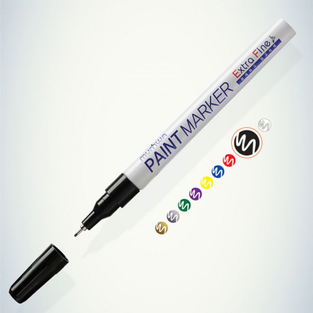 260031 MunHwa Маркер-краска PAINT MARKER EXTRA FINE, ЧЕРНАЯ 1мм (EFPM-01) | MunHwa