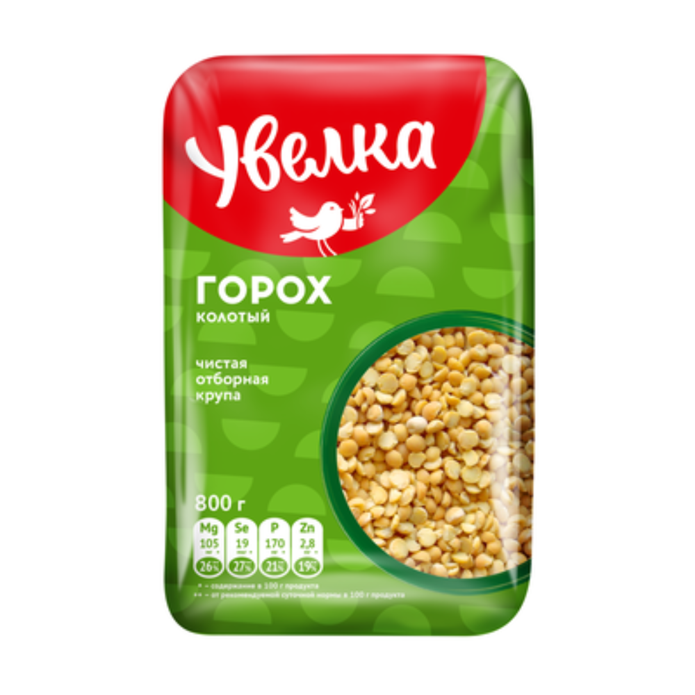 Крупа Горох Колотый Увелка 800 гр