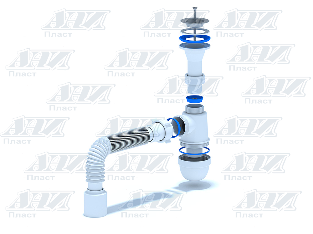 C2010 Сифон Ани 1 1/4"* 40с гибкой трубой 40х50 (30шт)