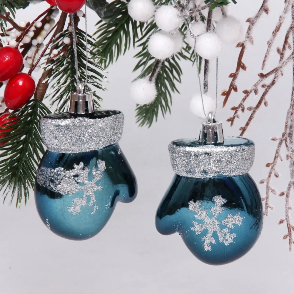 Ёлочные игрушки «Волшебные варежки» 6 см (набор 2 шт), Сапфир