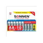 Батарейка АА SONNEN Alkaline, алкалиновые 10шт. 451086