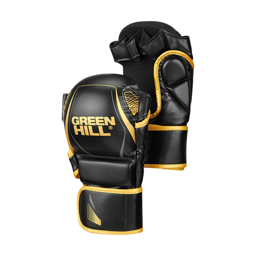 MMI-603GH Гибридные перчатки для MMA черно-золотые