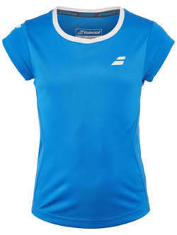 Футболка для девочки теннисная Babolat Core Flag Club Tee Girl - diva blue