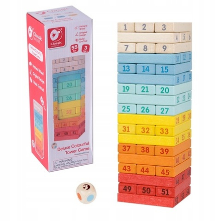 Classic World Деревянная красочная игра Deluxe Tower Jenga 6927049007514