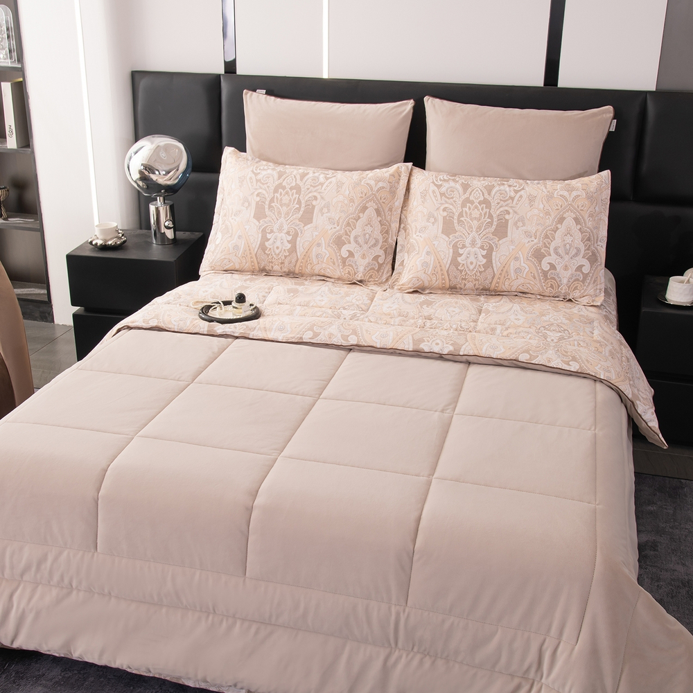 Комплект постельного белья на резинке Сатин Velouria Luxe с Одеялом VLR003