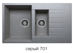 Кухонная мойка Tolero R-118 860x500мм Серый №701