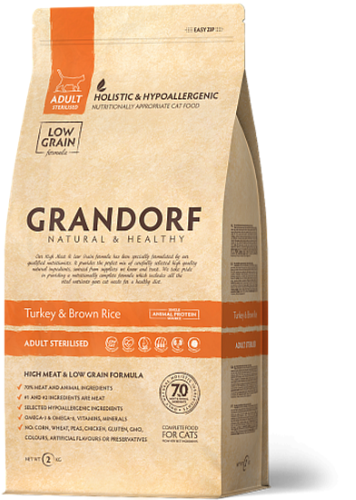 Grandorf Индейка для стерилизованных кошек 2 кг
