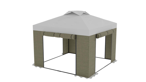 Палатка сварщика МногоТентов шатер 3х3 м. (Стены брезент ОП/крыша ткань ПВХ).