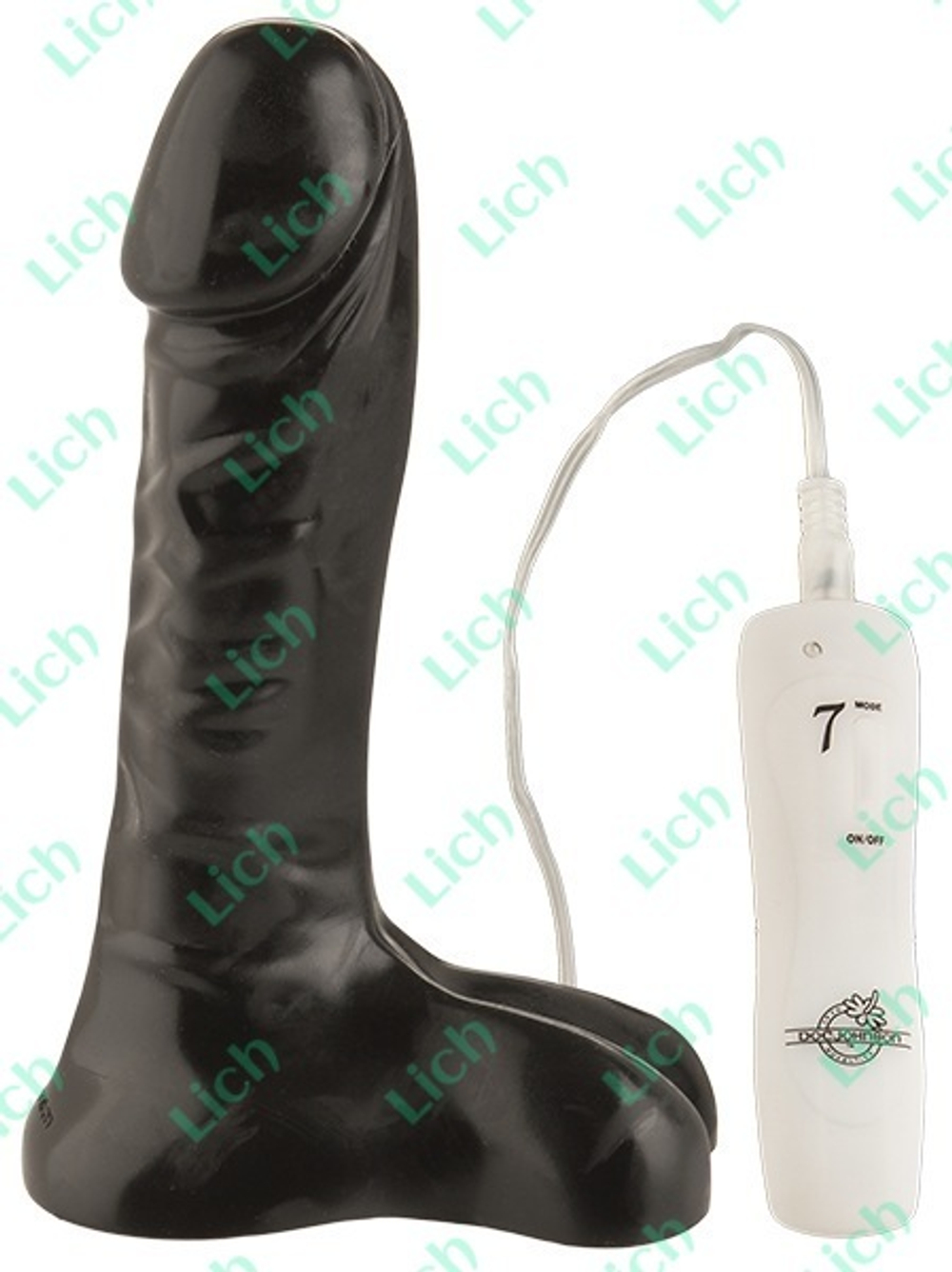 Черный вибропенис с 7 функциями и выносным пультом