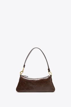 ZARA УДЛИНЕННАЯ СУМКА ЧЕРЕЗ ПЛЕЧО, ШОКОЛАДНЫЙ