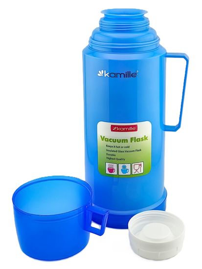 Термос 1000 мл. со стеклянной колбой Kamille KM 2072 пластиковый корпус