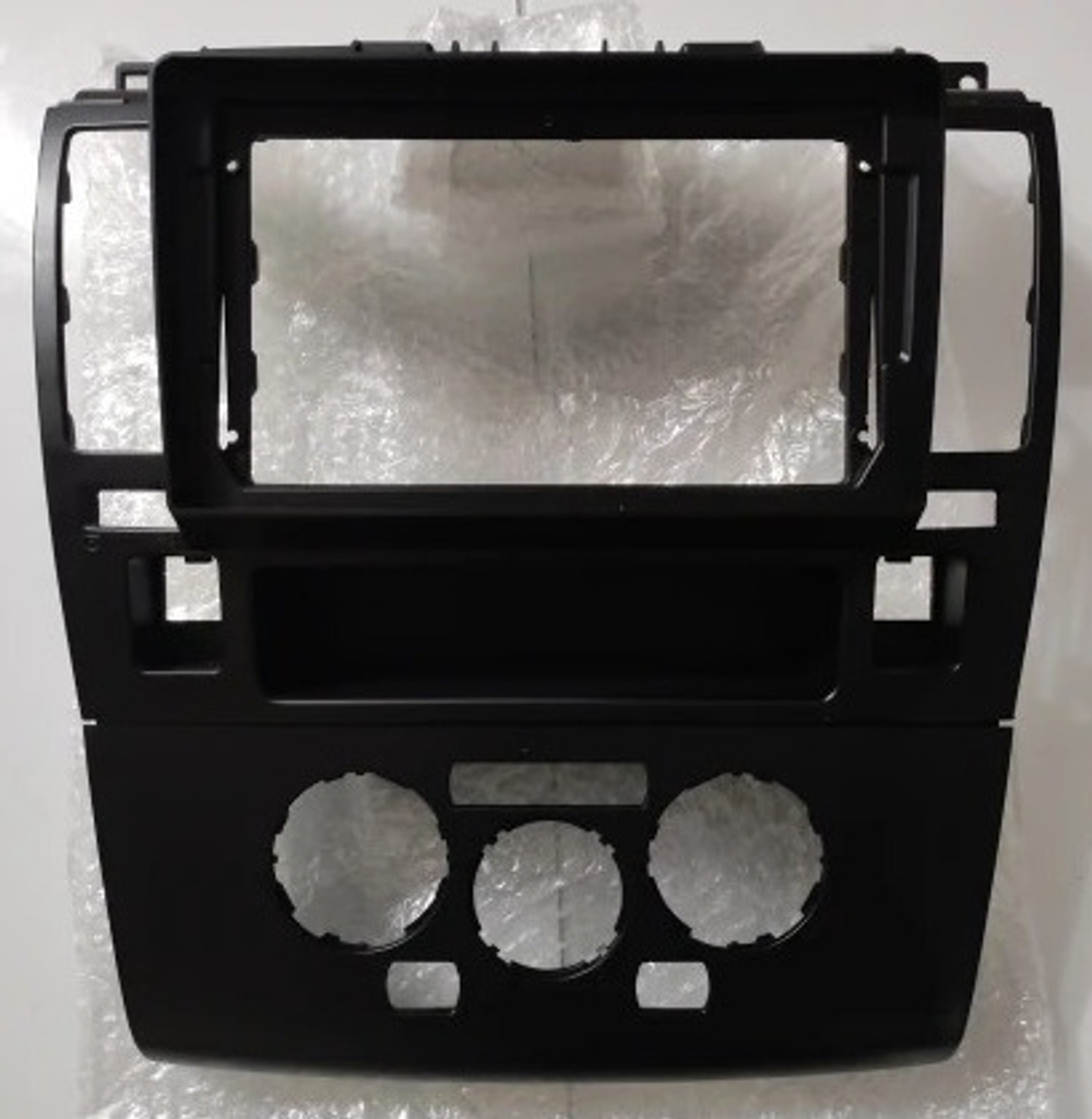 Магнитола для Nissan Tiida C11 2004-2013 (климат с круглым экранчиком, рамка черная) - FarCar XXL9-1148CLB монитор 9.5" 2K QLED на Android 14, TS20, 8+256Гб, CarPlay, 4G SIM-слот