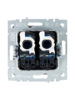 BRITE Розетка компьютерная двойная RJ45 кат.6 РК11-2-БрА алюминий IEK