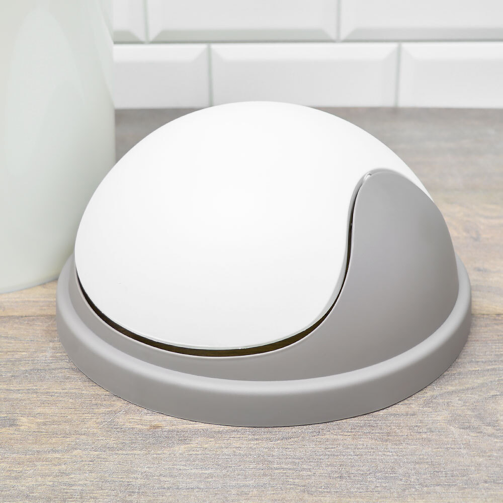 Контейнер для мусора 10л круглый "Rambai" (светло-серый)