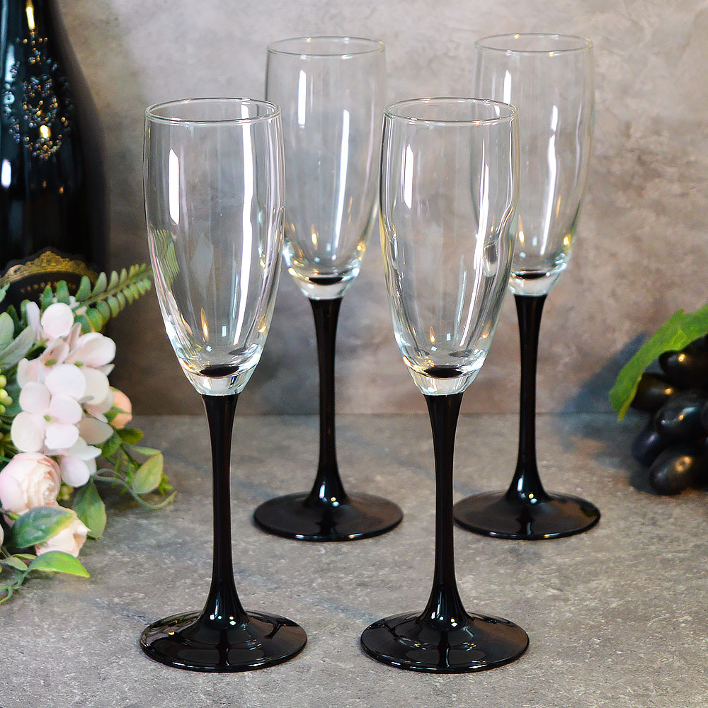 Набор бокалов для шампанского 4шт 170мл "Домино"