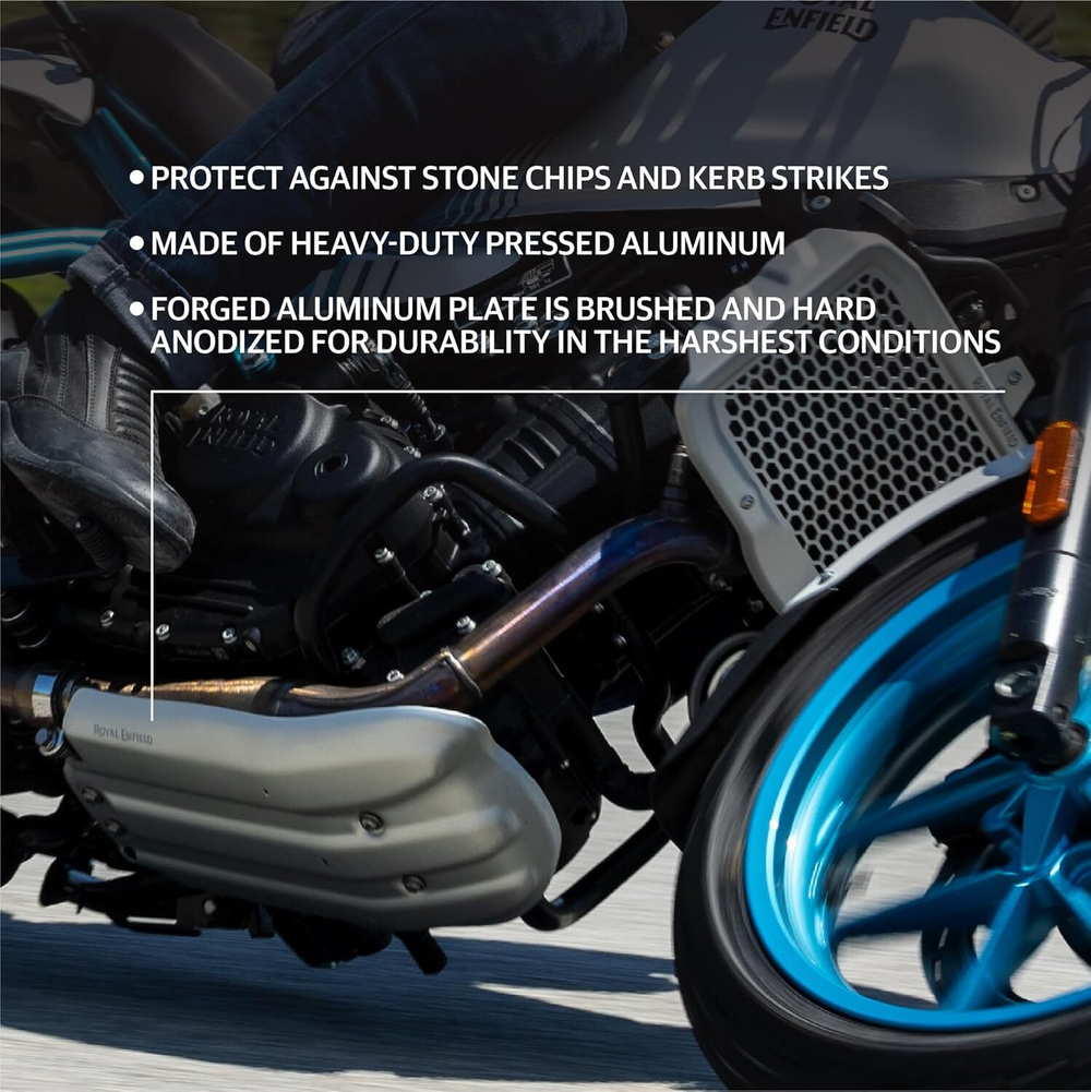 Защита картера (поддона) алюминиевая серебристая Royal Enfield. Guerrilla 450, KXA00479