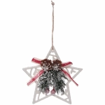 Подвеска елочная БЛЕСК «Звезда» 11,5 см, Белый