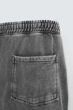 ZARA ДЖОГГЕРЫ WIDE-LEG С ЭФФЕКТОМ ПОТЕРТОСТИ, СЕРЫЙ