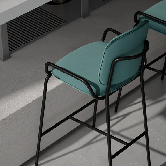 Барный стул Ror, 2 Frame, зеленый велюр