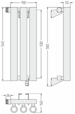 Сунержа Кумир-0 EU50 левый 500х190 3 секции