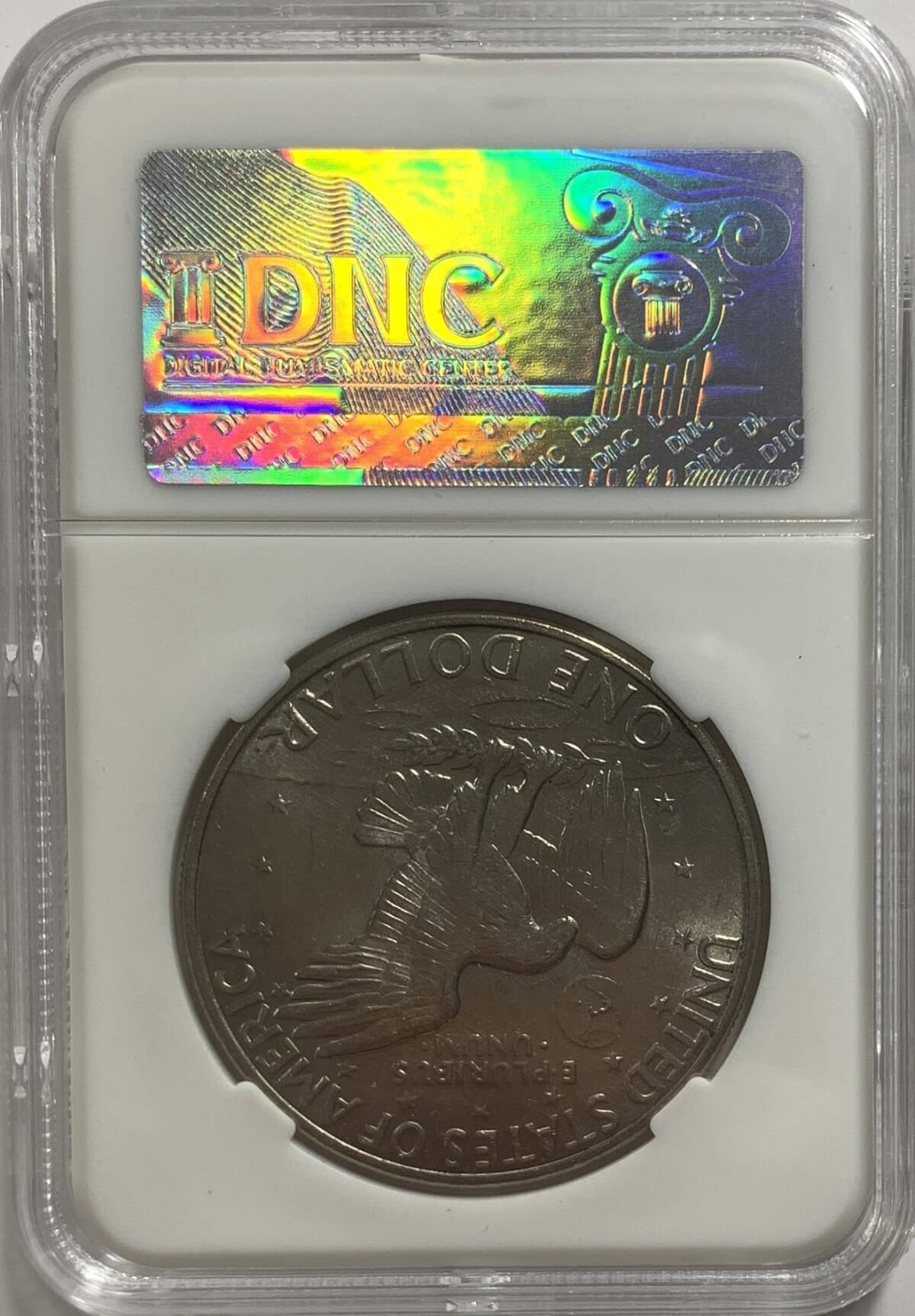 США 1 доллар (dollar) 1972 D "Эйзенхауэр" в слабе DNC (MS64)
