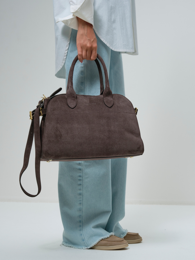 Сумка замшевая темно-коричневая