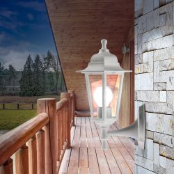 Садово-парковый светильник ЭРА НБУ 06-60-001 белый 6 гранный настенный IP44 Е27 max60Вт