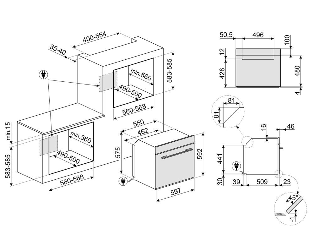SMEG SO6102M2B3 Многофункциональный духовой шкаф, комбинированный с микроволновой печью