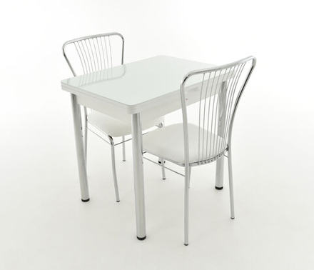 Стол Аврора Бари мини, Стекло, Белый