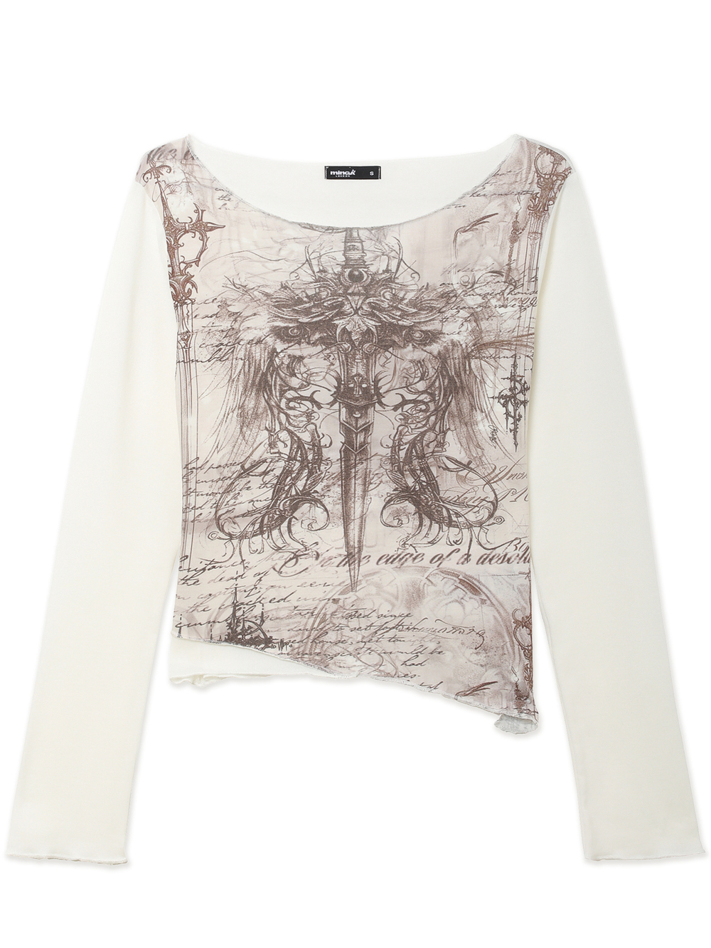 Женский Лонгслив Off-white Vintage Print Asymmetric