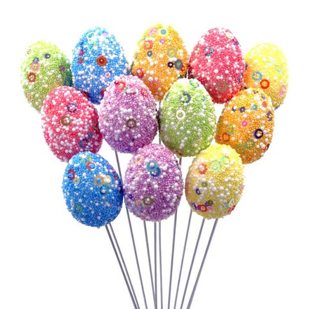 GAEM Изделие декоративное "Яйцо пасхальное" (3*4 см), набор из 12 шт., H28 см