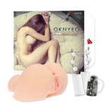 Мастурбатор полуторс вагина и анус с вибрацией,ротацией, Oknyeo (Цвет: телесный)