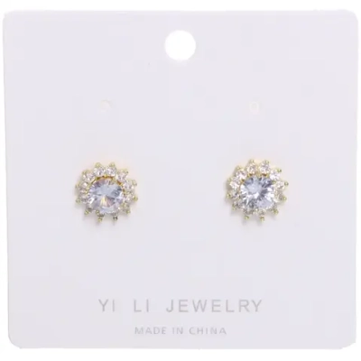 Серьги из гиппоалергенного металла со стразами «ПАЛУМНА», классика, цвет золото и серебро, 1,3-dсм