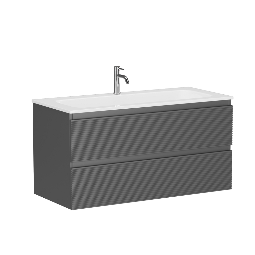 Тумба подвесная под раковину Sancos Folk, Grey soft 995х445х500