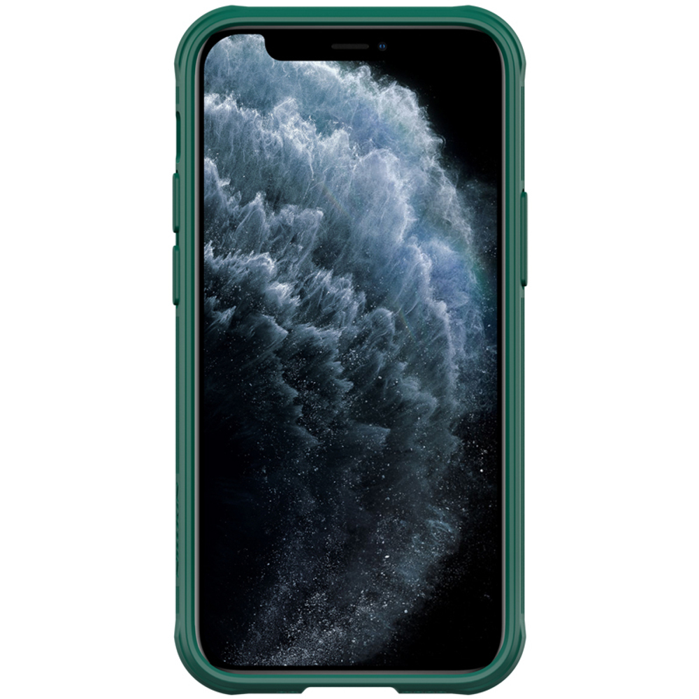 Чехол зеленого цвета от Nillkin CamShield Pro Case для iPhone 12 mini с защитной шторкой для задней камеры