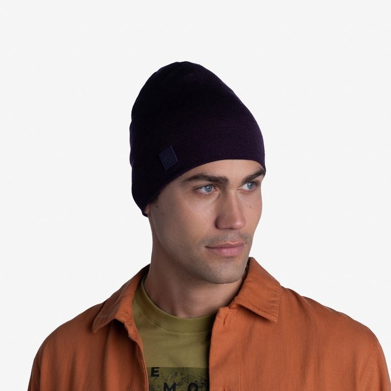 Теплая шерстяная шапка Buff Hat Wool Heavyweight Deep Purple Фото 4