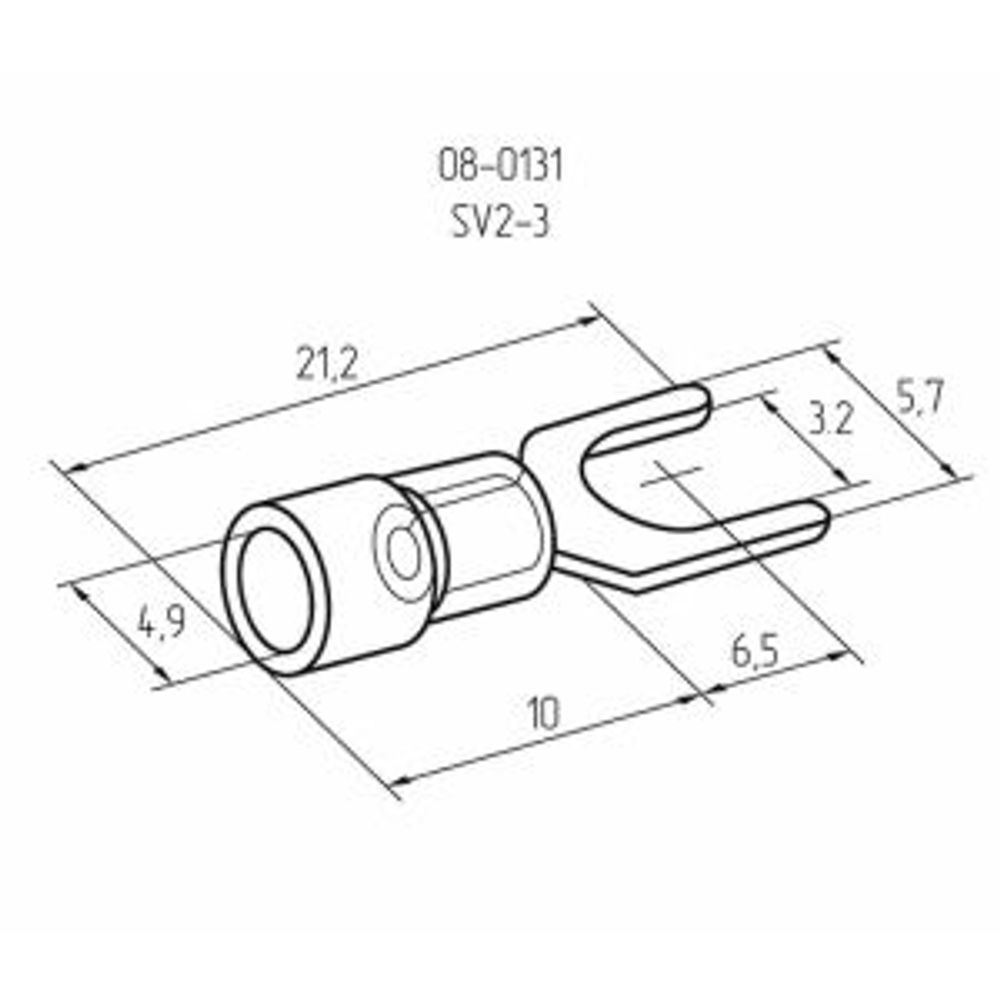 Наконечник вилочный изолированный 3.2 мм 1.5-2.5 мм² (НВи 2.5-3) синий REXANT