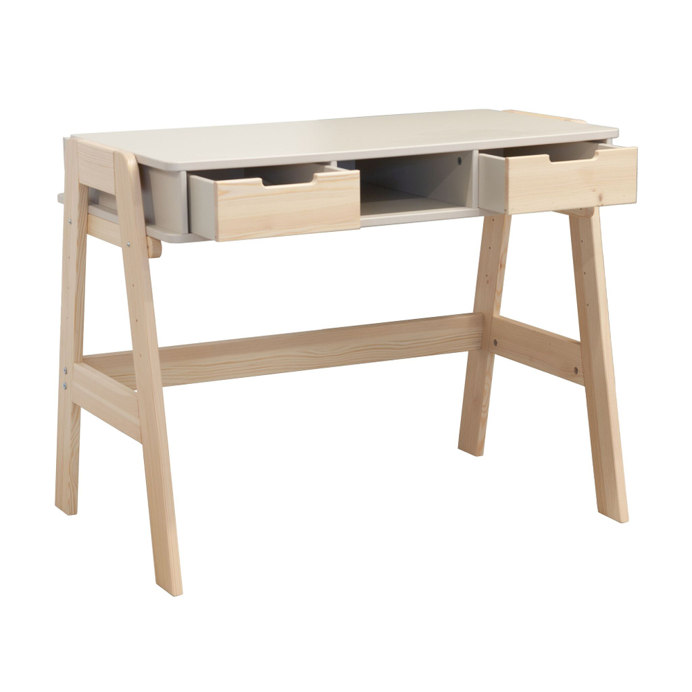 Письменный стол 2 ящика Чек, бежевый МДФ