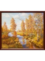 Картина маслом "Осенний день" Дельцов