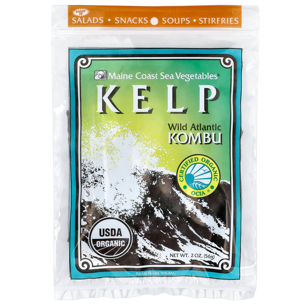 Maine Coast Sea Vegetables, Бурые водоросли, дикая атлантическая морская капуста, 56 г (2 унции)