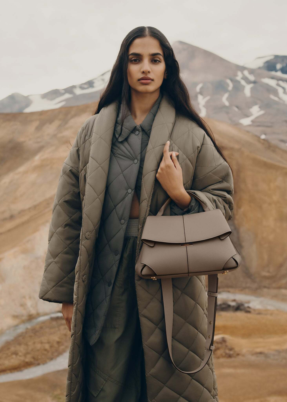 Сумка Polene Mokki EDITION TEXTURED TAUPE