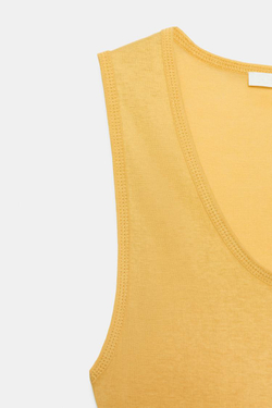 ZARA МАЙКА SUPIMA® БЕЗ РУКАВОВ, ГОРЧИЧНЫЙ