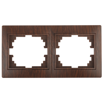 Рамка для розеток и выключателей Intro Plano 1-502-10 на 2 поста горизонтальная, СУ, венге