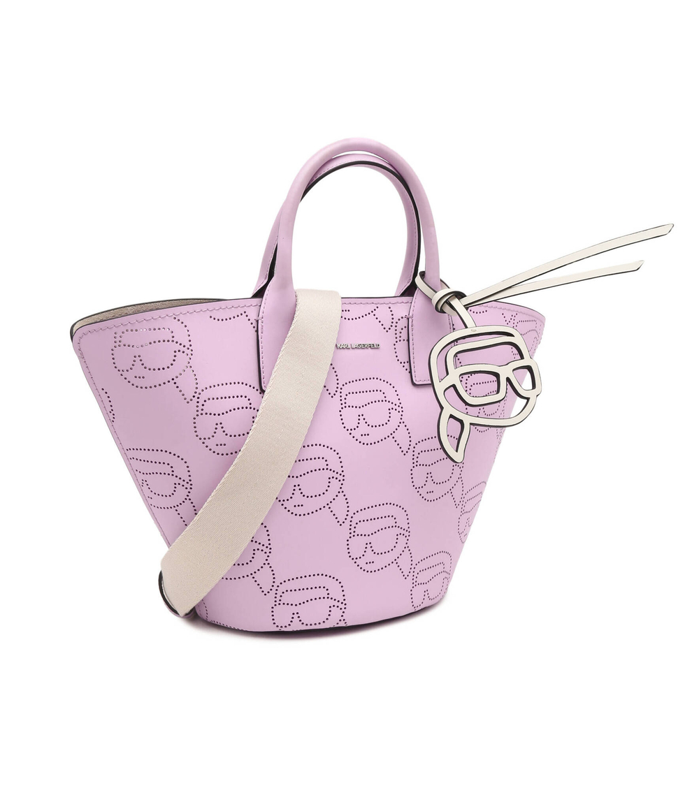 Кожаная сумка-трапеция ikonik 2.0 Karl Lagerfeld - лавандовый(241W3001)