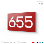 Номер на дверь 655, табличка на дверь для офиса, квартиры, кабинета, аудитории, склада, красная 120х70 мм, Айдентика Технолоджи