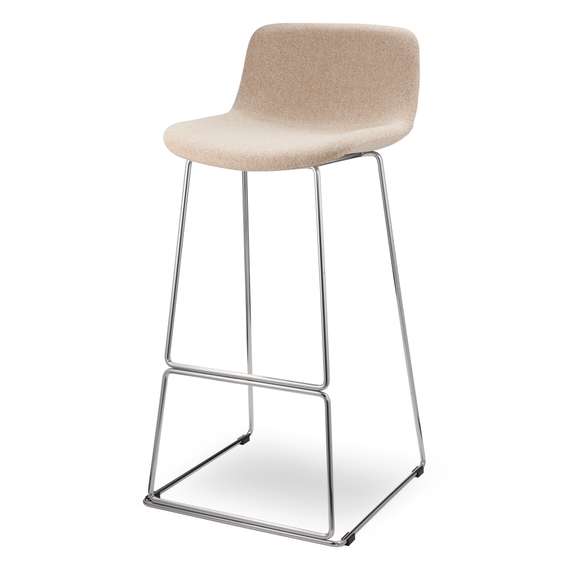 Барный стул Neo Soft 77 см, бежевый, ножки хром